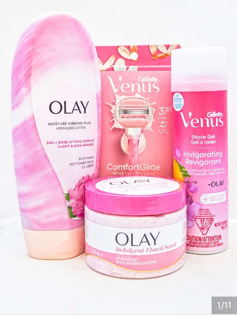 Olay & Venus Pink Self Care Gift Set Bundle